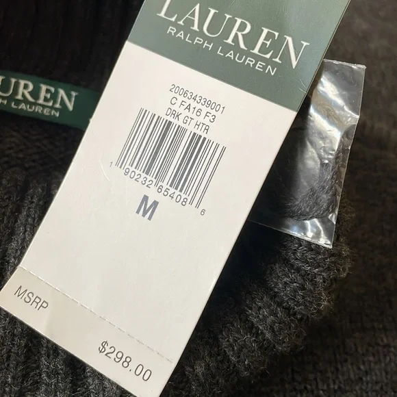 Lauren Ralph Lauren Maxi Dress Ribbed Turtle Neck Fitted Design Size M All Wool - Picture 7 of 16